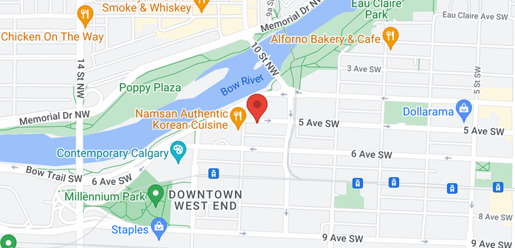 map of 2007 1025 5 Avenue SW